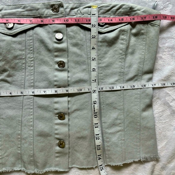 ZARA Top Strapless Silver Blue Denim Corset Style Tube Top—NWT—XXL - Picture 16 of 16